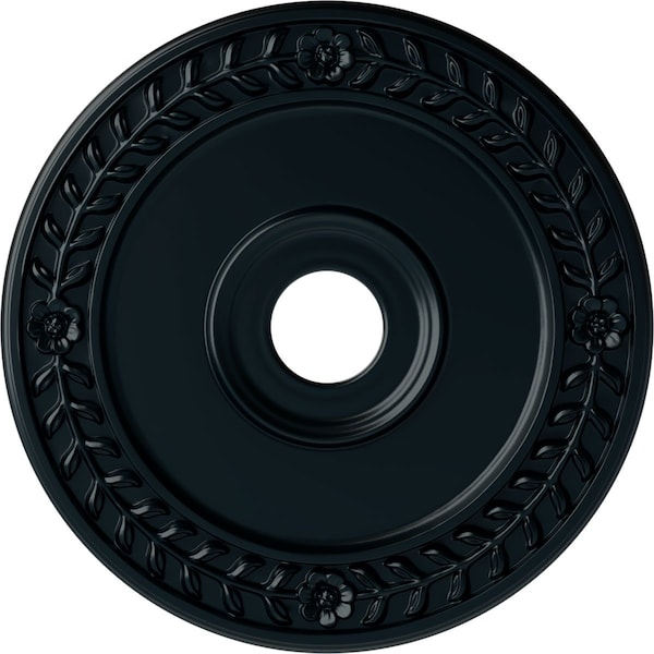Ekena Millwork Wreath Ceiling Medallion (Fits Canopies up to 6"), 21 1/8"OD x 3 5/8"ID x 7/8"P, Night Shade CM21WRNSF - main